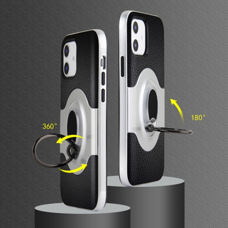 Противоударный чехол Dual Layer with 360 Degree Rotating на iPhone 12 Mini - белый