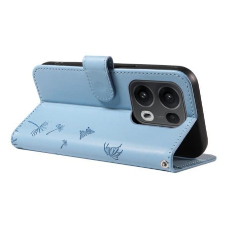 Чехол-книжка Dandelion Embossed Pattern Flip Leather для OPPO Reno13 Pro Global - голубой