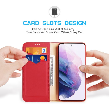 Шкіряний чохол-книжка DUX DUCIS Hivo Series для Samsung Galaxy S22 5G - червоний