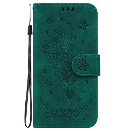 Чехол-книжка Butterfly Rose Embossed для  Realme 12 5G - зеленый