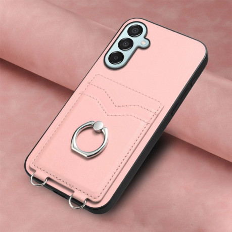 Противоударный чехол R20 Ring Card Holder для Samsung Galaxy F15 / M15  - розовый