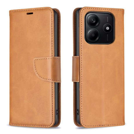Чехол-книжка Retro Lambskin Textureдля Xiaomi Redmi Note 14 4G - желтый