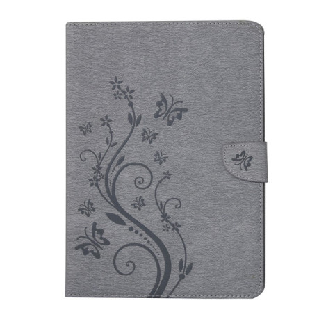 Чехол-книжка Pressed Flowers Butterfly Pattern для iPad Air 2 - серый