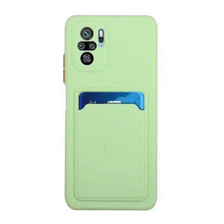 Противоударный чехол Card Slot Design на Xiaomi Poco M3 Pro/Redmi Note 10 5G/10T/11 SE - зеленый