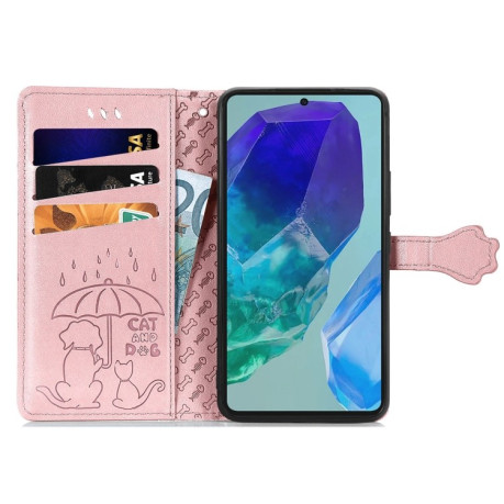 Чехол-книжка Cat and Dog для Samsung Galaxy A16 - розовое золото