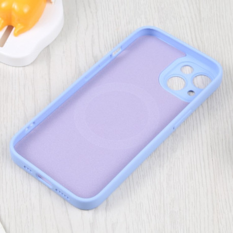Противоударный чехол Liquid Silicone Full (Magsafe) для iPhone 15 - фиолетовый