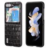 Противоударный чехол ABEEL Crocodile Texture Genuine Leather для Samsung Galaxy  Flip 6/Flip 7 FE - черный