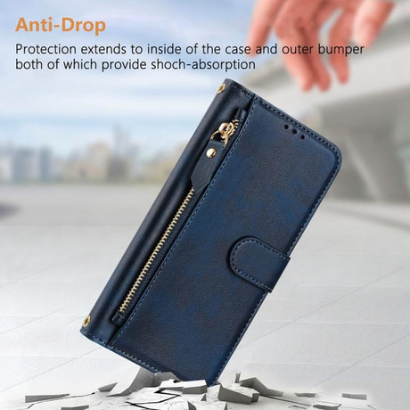 Чехол-книжка Multi-Card Slots Zipper Wallet на Realme Note 80 4G — синий