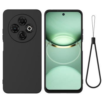 Силиконовый чехол Solid Color Liquid Silicone на Tecno Spark 30C 4G — чёрный