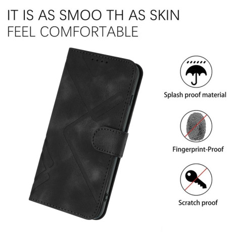 Чехол-книжка Line Pattern Skin Feel Leather для Realme 11 - черный