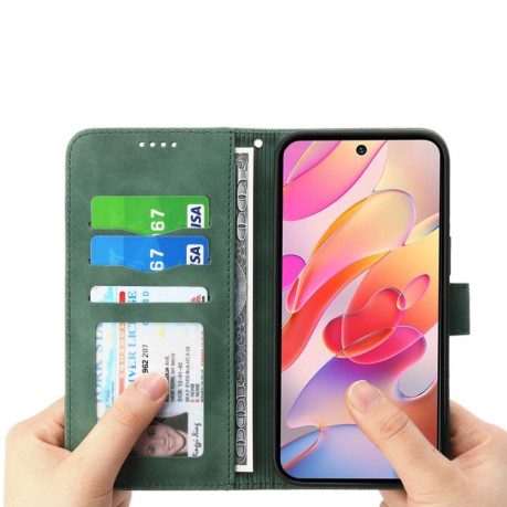 Чохол-книжка Dierfeng Dream Line для Xiaomi Redmi Note 14 4G 164.48mm - зеленый