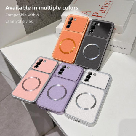 Магнітний чохол Escase Lambskin Series з м'яким покриттям на Infinix Hot 70 4G — рожевий