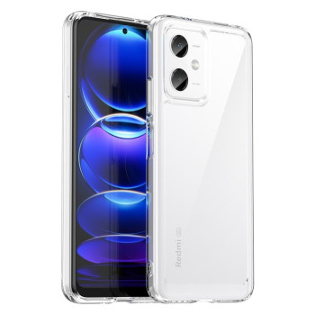 Противоударный чехол  Colorful Acrylic Series с цветной силиконовой боковиной на Xiaomi Redmi Note 12 5G Global/Note 12 China/Poco X5 - прозрачный
