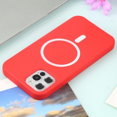 Противоударный чехол Nano Silicone (Magsafe) для iPhone 12 Pro Max - красный