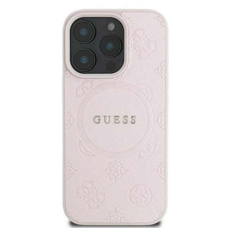 Оригинальный чехол Guess Saffiano MagSafe на iPhone 16 Pro - Pink