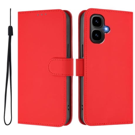 Чехол-книжка с мягким покрытием (Skin Feel) со шнурком на Infinix Smart 10 4G - красный