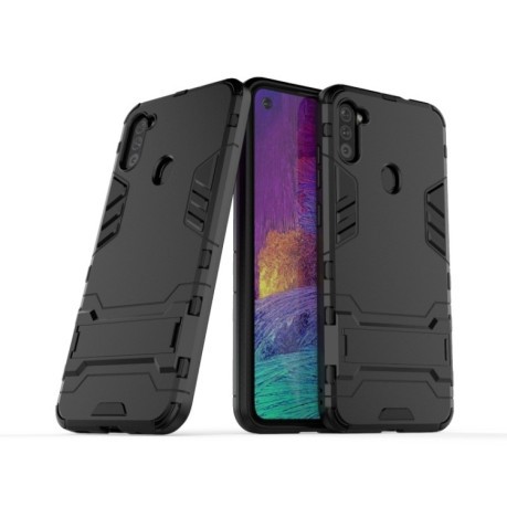 Противоударный чехол Invisible Holder на Samsung Galaxy A11/M11 - черный