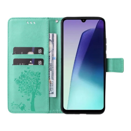 Чохол-книжка Happy Cat Pattern для Xiaomi Redmi 14C 4G/Poco C75/Redmi A4 5G - зелений