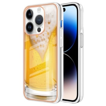 Противоударный чехол Electroplating IMD для iPhone 15 Pro Max 5G - Draft Beer