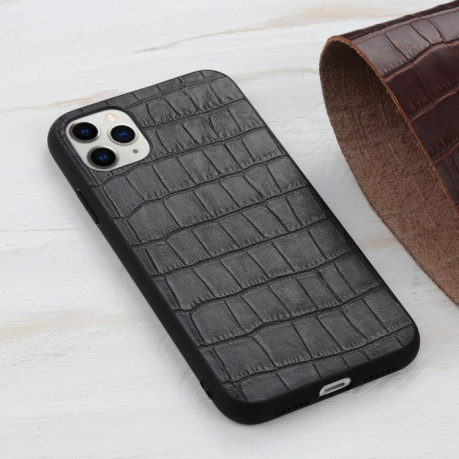 Противоударный чехол Crocodile Texture для iPhone 11 - черный