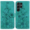Чохол-книжка Lily Embossed Leather для Samsung Galaxy S24 Ultra 5G - зелений