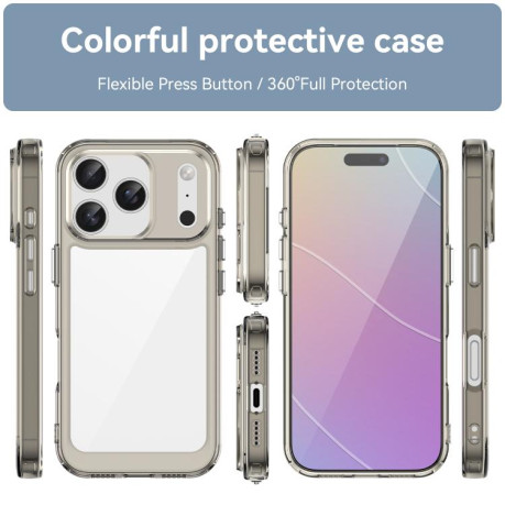 Противоударный чехол Colorful Acrylic Series для iPhone 17 Pro - серый