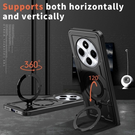 Противоударный чехол MagSafe Holder Armor PC Hybrid для Xiaomi Redmi 14C 5G - черный