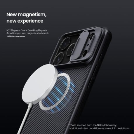 Чехол NILLKIN CamShield Pro Magnetic со шторкой для камеры на iPhone 17 Pro Max - черный