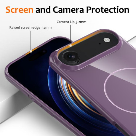 Противоударный чехол Glossy TPU Shockproof MagSafe на iPhone Air - фиолетовый