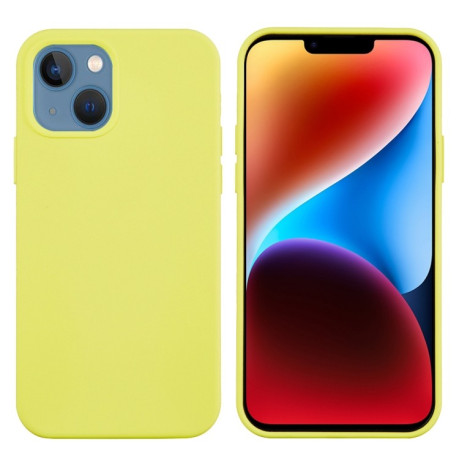 Силиконовый чехол Solid Color Liquid на iPhone 15 - светло-желтый