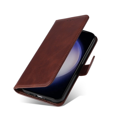 Чехол-книжка Stitching Calf Texture для Samsung Galaxy S25+ 5G - коричневый