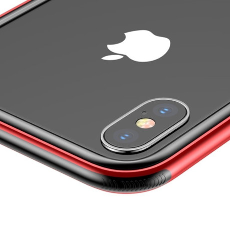 Ударопрочный бампер Baseus Magnetite Hardware Case для iPhone X/XS -красный