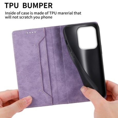 Чохол-книжка Business Solid Color із захистом від сканування RFID на Xiaomi Redmi 15C 5G / 4G EU 173mm / Poco C85 5G - фіолетовий