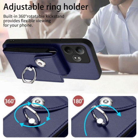 Протиударний чохол Organ Card Bag Ring Holde Realme GT Neo6 / GT 6T 5G  - синій