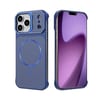 Магнитный чехол Half-Wrapped с карбоновой текстурой на iPhone 18 Pro — синий