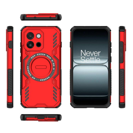 Противоударный чехол Butterfly Armor MagSafe Magnetic Ring Shockproof для OnePlus 13T - красный