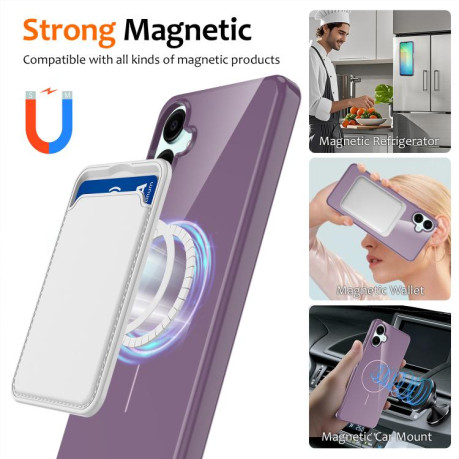 Противоударный чехол Glossy TPU Shockproof MagSafe на Samsung Galaxy M06 5G - фиолетовый