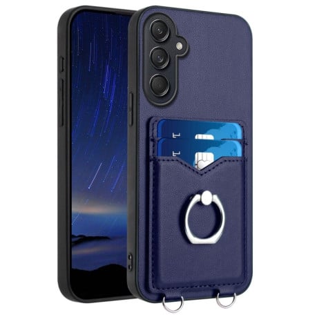 Протиударний чохол R20 Ring Card Holder для Samsung Galaxy M55/C55 5G - синій