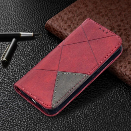 Чохол-книга Rhombus Texture на iPhone 12 Mini - червоний