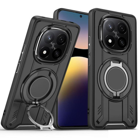 Ударозахисний чохол Rotating Ring Holder Magnetic MagSafe для Xiaomi Redmi Note 14 Pro 4G - чорний