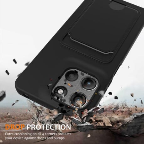 Силіконовий чохол Integrated Card Bag Solid Color Liquid Silicone на Motorola Moto G15/G15 Power 4G - чорний