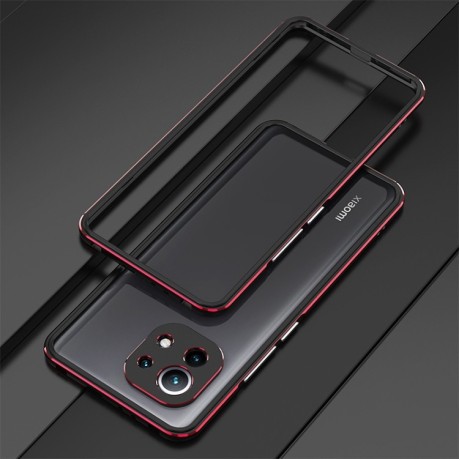 Металевий бампер Aurora Series для Xiaomi Mi 11 – чорно-червоний