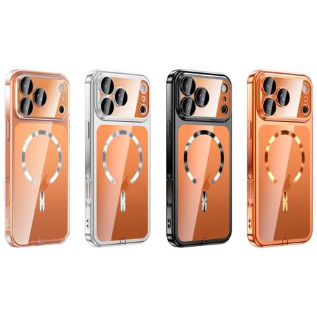 Чехол Plating Paint с MagSafe и защитой камеры для iPhone 17 Pro Max — прозрачный