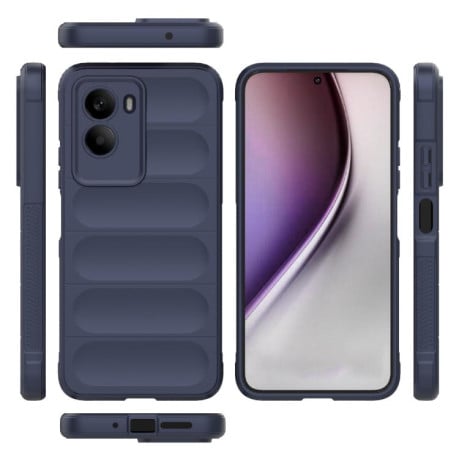 Силиконовый чехол Magic Flannel на Xiaomi Poco M7 4G 169mm - синий
