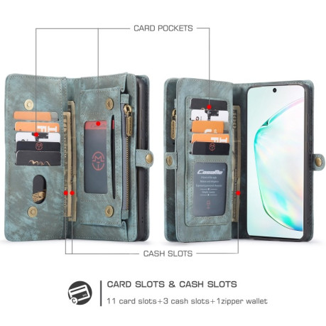 Чохол-гаманець CaseMe 008 Series Zipper Style на Samsung Galaxy S20 Ultra-синій