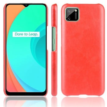 Чохол Litchi Texture на Realme C11 - червоний