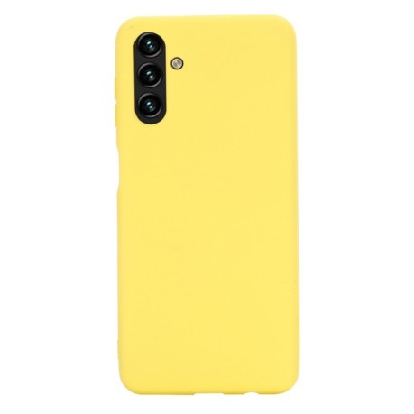 Чехол Solid Color Liquid Silicone на Samsung Galaxy A04s/A13 5G - желтый