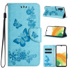 Чехол-книжка Embossed Butterfly для Samsung Galaxy A55 - синий