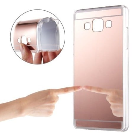 Зеркальный TPU Чехол Electroplating Mirror Rose Gold для Samsung Galaxy A5 / A500