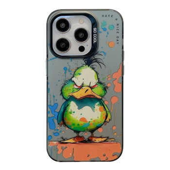 Чехол Animal Pattern Oil Painting Series для iPhone 15 Pro - Wrath Duck